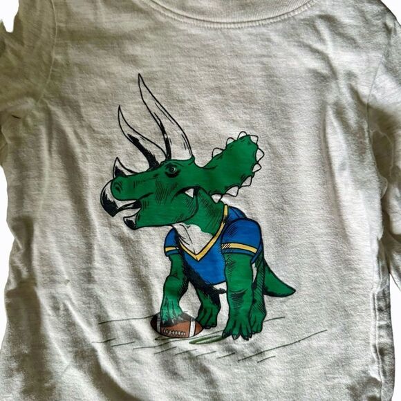 Cat & Jack Gray Dinosaur Graphic Long Sleeve T-shirt Size 2T - Picture 2 of 5